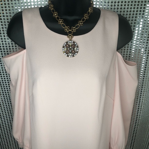 (NWT) #ElizaJ Blush Pink Cold Shoulder Dress - Picture 4 of 8